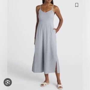 Seersucker Midi Dress